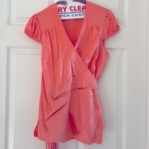 INC silky wrap blouse